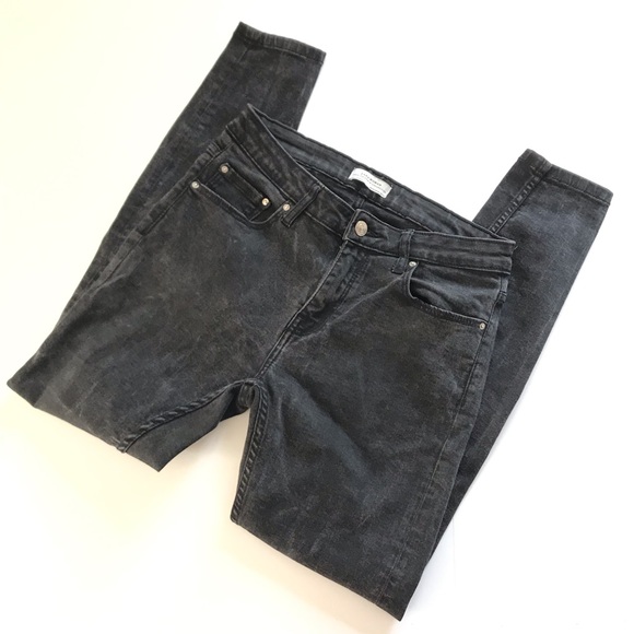 Zara Woman Black Acid Wash Skinny Jeans Size 6 - Picture 2 of 7